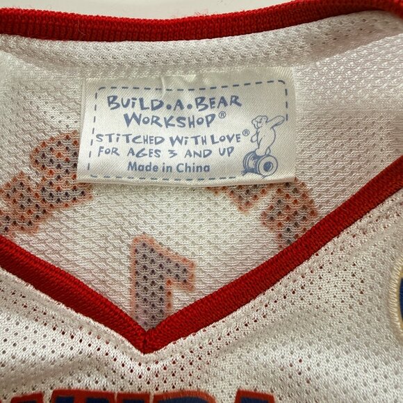 Build-A-Bear Y2K WNBA Outfit White Red Mesh Jersey Shorts Set For Plush Toys - Picture 3 of 9